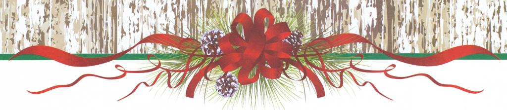 header image with pinecones and ribbon
