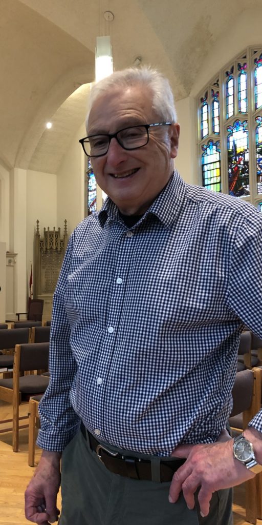 Sid Robinovitch at rehearsal for Celestial Light 2023 at Eglinton St. George's United Church, Toronto